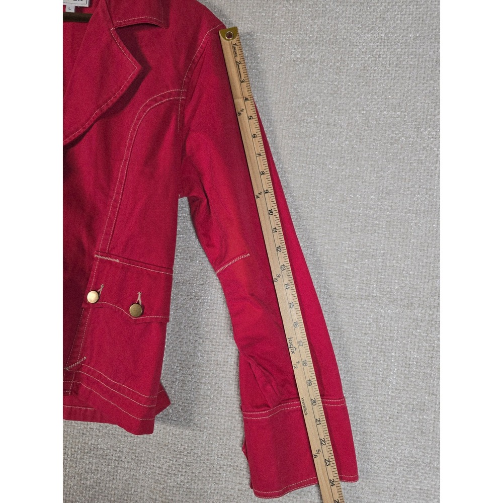 Roper Pink Denim Western Jacket Womens Large Pink Jean Blazer Cowgirl Rodeo Vtg - Picture 6 of 12